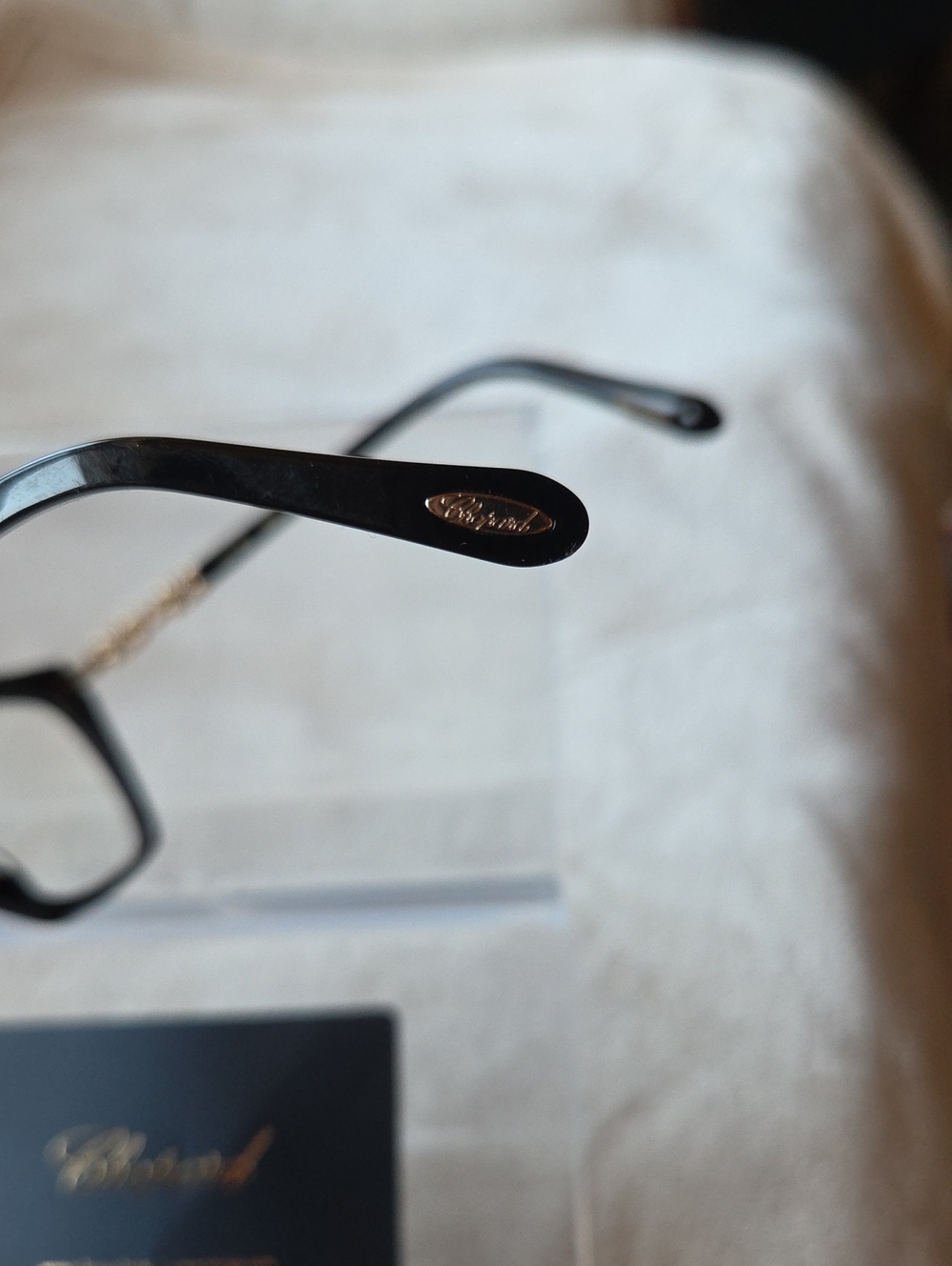 Chopard Luxury Black Women's Optical Glasses with Gold Temples - Picture 8 of 11